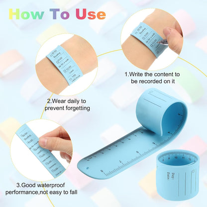 uxcell 2Pcs Writable Wrist Band, 9.45" x 1.18" Waterproof Slap Bracelet Reusable Writable Erasable to Do List Silicone Memo Wrist Bands for Planner Reminder (White)