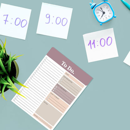 Spakon 300 Sheets Daily to Do List Notepad Notebook Library Card to Do Planner Checklist Memo Writing Pad Schedule Reminder Office Homework Planner for Task, 6" x 8(Retro,Beige)