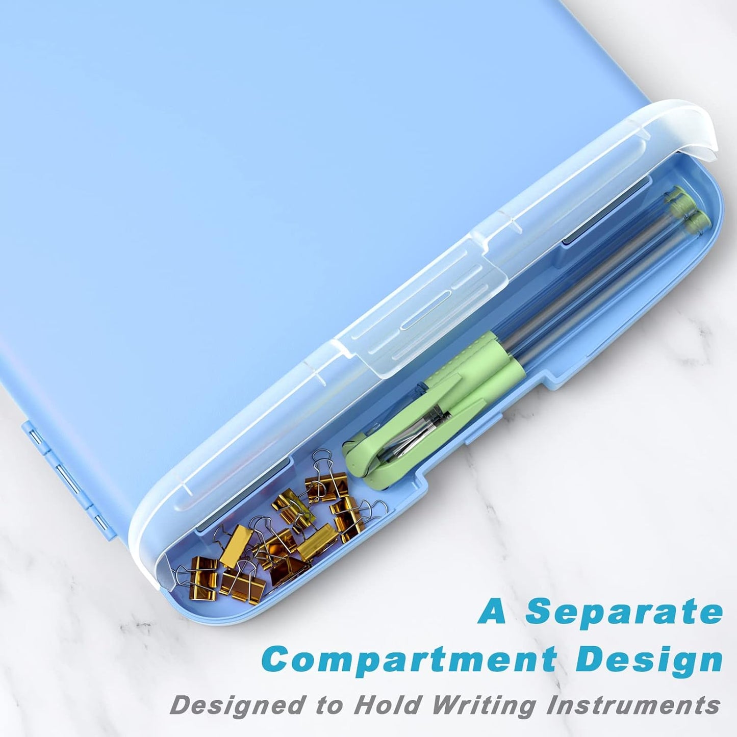 Rimilak Plastic Clipboard with Storage, 8.5 x 11 High Capacity Folio Nursing Case with Pen Holder, Size 14.2 x 9.6 x 1.2″ Folder Side-Opening for Classroom, Teacher, Smooth Writing, Dark Green