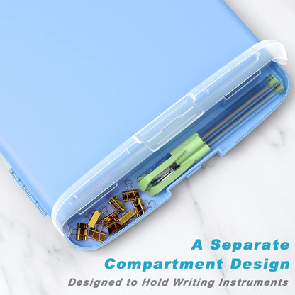 Rimilak Plastic Clipboard with Storage, 8.5 x 11 High Capacity Folio Nursing Case with Pen Holder, Size 14.2 x 9.6 x 1.2″ Folder Side-Opening for Classroom, Teacher, Smooth Writing, Dark Green