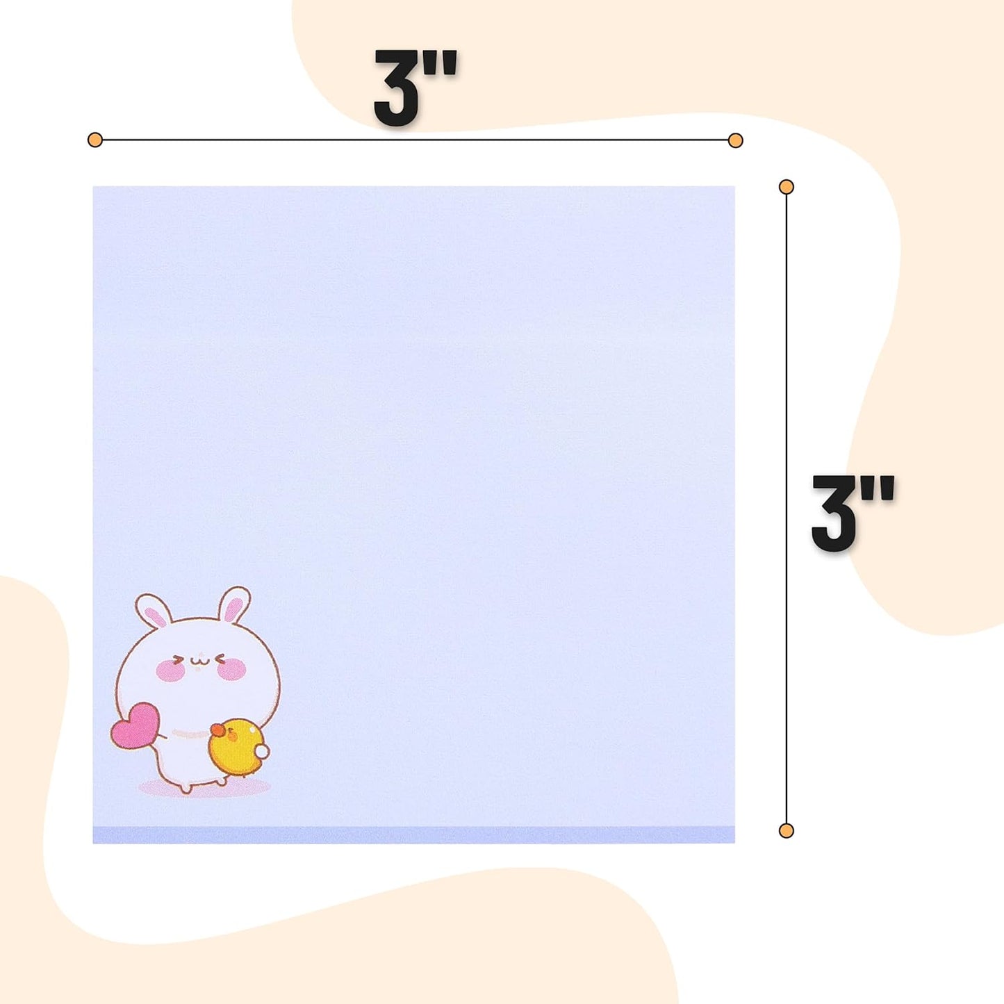 Mr. Pen- Aesthetic Sticky Notes, 3"x3", 8 Pads, 400 Sheets, 4 Designs, Cute Bear Sticky Notes, Self-Stick Note Pads Aesthetic, Perfect for Office, School, Home, Study & Organization