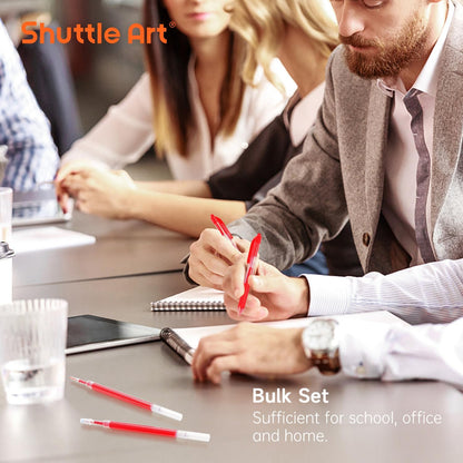 Retractable Gel Pen Refills, Shuttle Art 30 Pack Black Rollerball Gel Ink Pens Refills, Bulk Set, 0.7mm Fine Point for Writing Journaling Taking Notes School Office Home