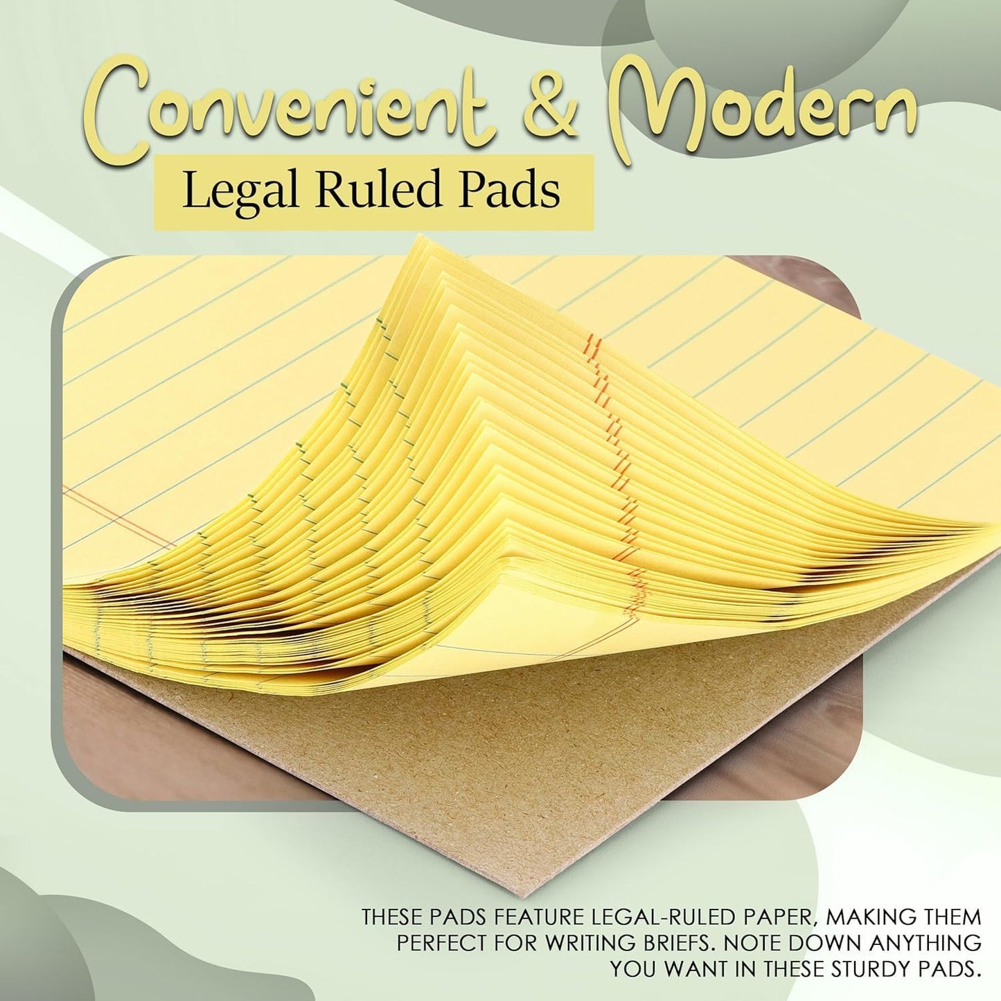 Enday 24 Pack Legal Pads 8.5 x 11 Inch, 50 Sheets per Notepad, White Note Pads, 1200 Sheets Writing Pads with Perforated Pages, White Paper Legal Pad for Work and Note-Taking