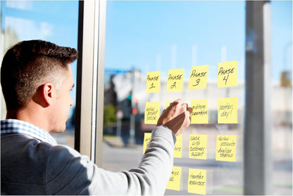 Post-it 100% Recycled Paper Super Sticky Notes, 3 in. x 3 in., 12 Pads, 70 Sheets per Pad, Wanderlust Pastels, School Supplies and Office Products