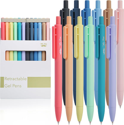 Mr. Pen- Retractable Gel Pens, 12 Pack, Colorful Ink, Fine Point 0.7mm, Fast Dry, Smooth Writing, Cute Pens for Drawing, Writing Planner and School Supplies