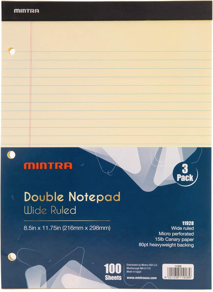 Mintra Office White Legal Pads – Ruled Notepads and Micro-Perforated Sheets, Ideal for Writing, Note-Taking & Creativity, Office, or Professional Use, Basic Pad 6 pack, 8.5"x11" (Narrow Ruled)