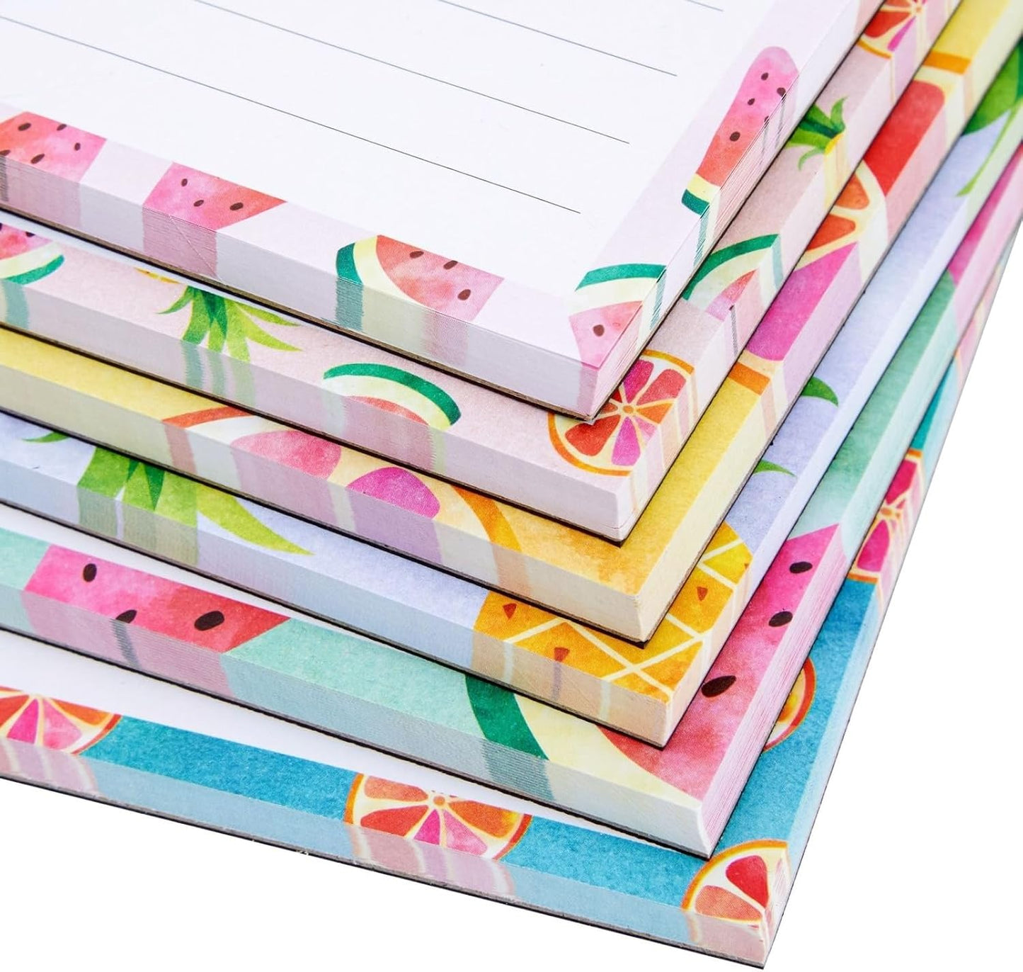 Juvale 6-Pack Magnetic Grocery List Pad for Fridge- Cute Shopping List Paper Note Pads for Refrigerator, To-Do Memos (6 Fruit Designs, 60 Sheets Each)
