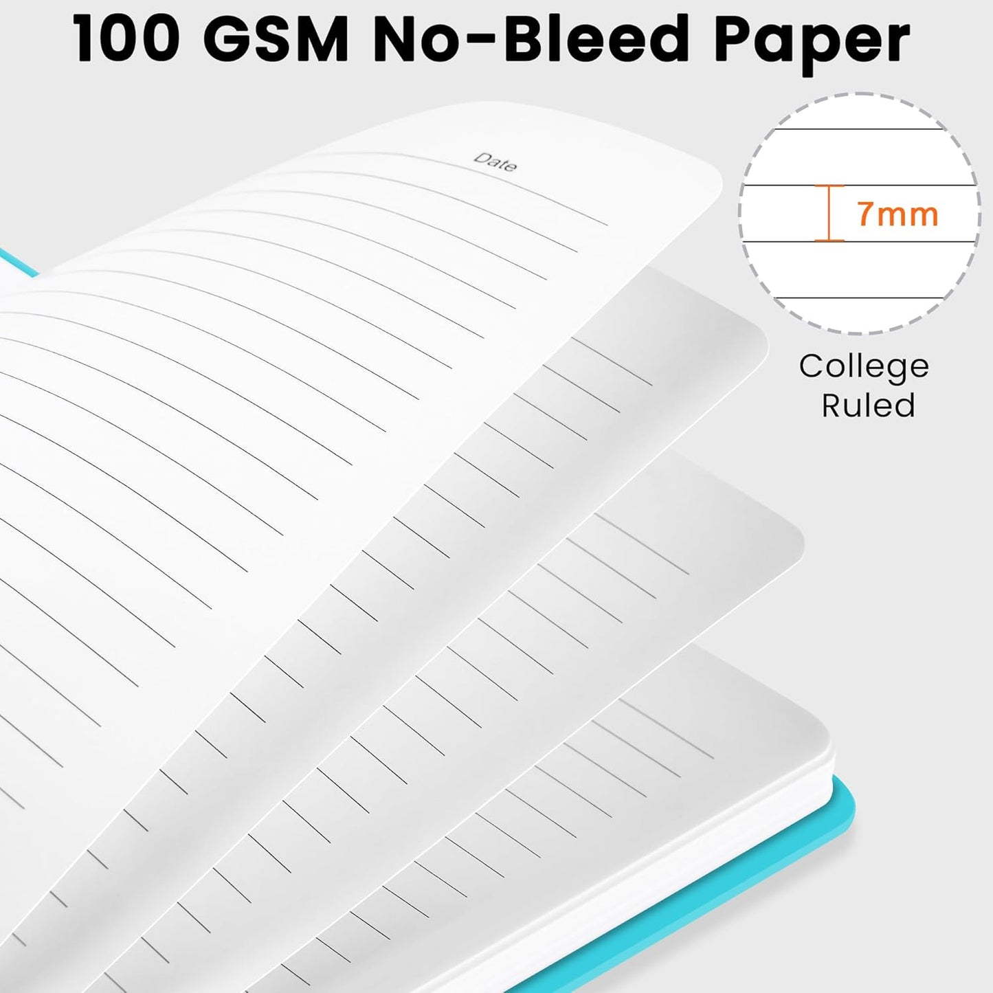 CICPAP Lined Spiral Journal Notebook, A5 College Ruled Notebook for Journaling, Note-Taking, and Daily Planning, Durable Hardcover with an Elegant Design, Purple
