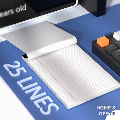 Nichela 5" x 8" Note Pads 6 Pack of Legal Pads Narrow Ruled Notepad with Perforated Notepads 30 Sheets Small Writing Pads 21lb Legal Pad Quality Paper Ideal for Home, Office, or School Use