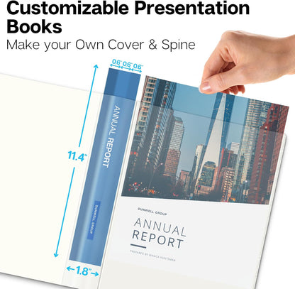 Dunwell Presentation Binder 24-Pocket, Displays 48 Pages, 8.5x11 Portfolio Binder with Plastic Sleeves, Storage and Organizer for Documents, Certificates, Projects, Photos (3 Pack, Black)
