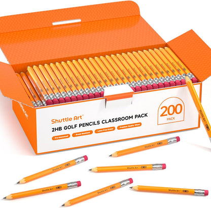 Shuttle Art 108 Pack Golf Pencils With Erasers, #2 HB Pencils Bulk, 3.5” Mini Pencil, Pre-Sharpened Small Pencil for Kids Teachers Classroom Games, Back to School Supplies