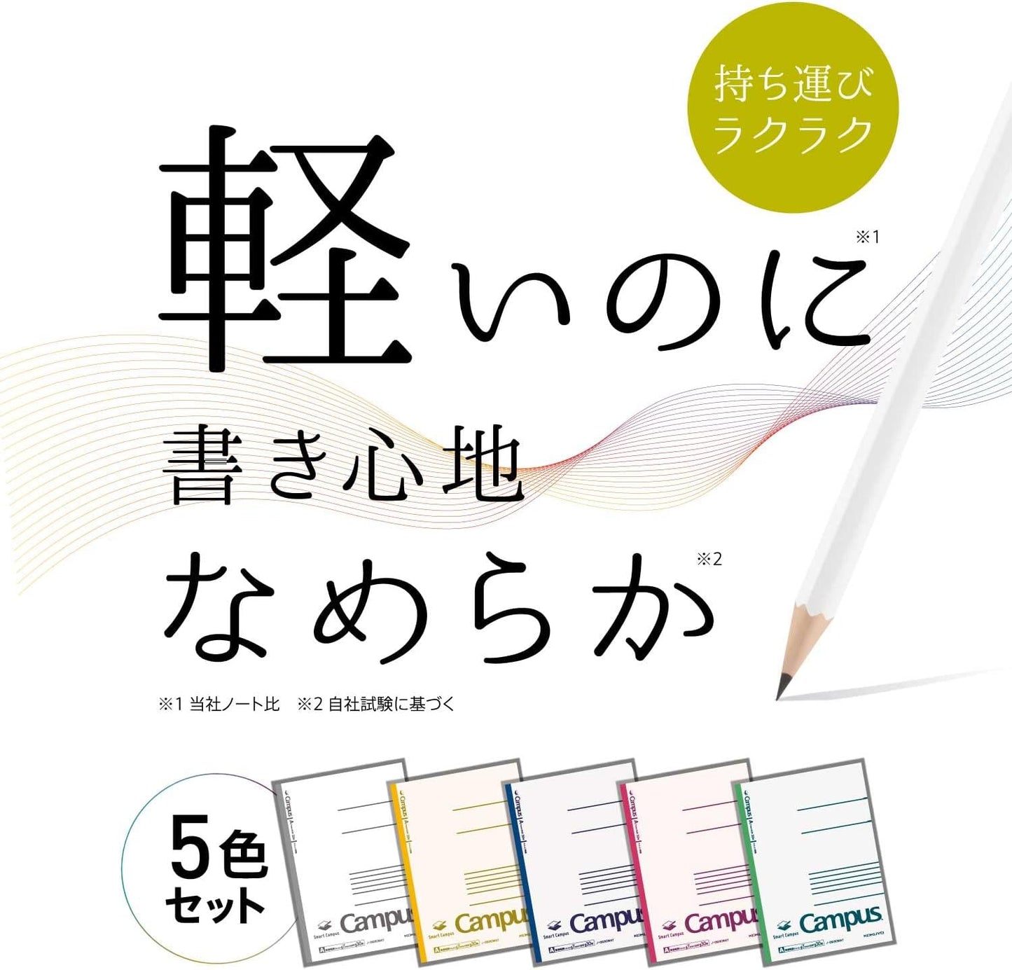 KOKUYO Composition Notebooks, 5 Pack Campus Semi-B5 Comp Book with Dot B 6mm Ruled, 30 Sheets, School Lined Notebook in Shear Stone, Journal Notebook for Women Work Study Note Taking(NO-GS3CWBT-L1X5)