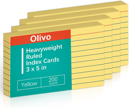 Blank Index Cards 3x5 Unlined Unruled Flash Note Cards 3" x 5", White, 100 Count, 200 GSM Heavy Weight