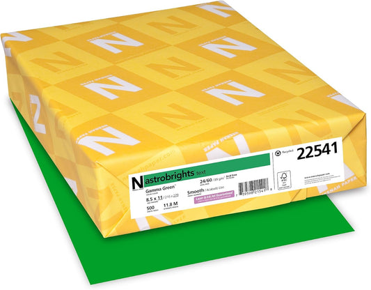 Neenah Wausau Paper 22531 Astrobrights Color Paper, 8.5” x 11”, 24 lb / 89 GSM, Solar Yellow, 500 Sheets
