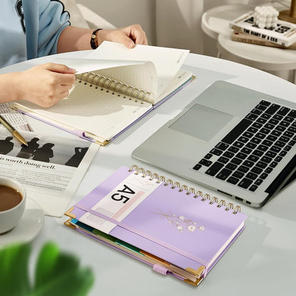 Hardcover Spiral Notebooks 8.5" X 11" Note Taking 5 Subject Notebook College Ruled with Dividers 240 Pages 100GSM Aesthetic Spiral Notebook for Work School Cute Journals for Women Writing