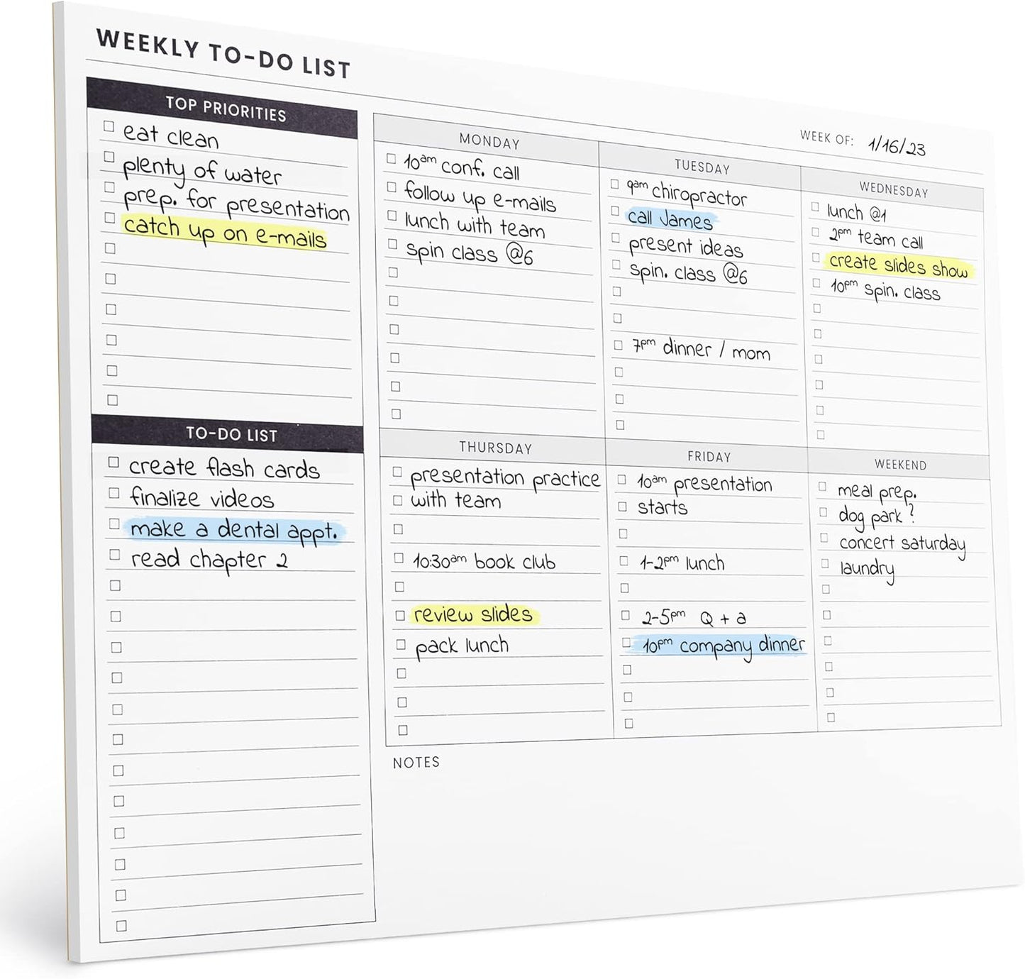 To Do List Notepad: With Multiple Functional Sections - 6.5 x 9.8" 60 Sheets - Spiral Daily Planner Notebook - Task CheckList Organizer Agenda Pad for Work - Note & Todo List Organization Notebooks