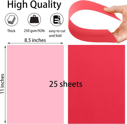 25 Sheets Black Cardstock Paper 8.5'' x 11'', 250gsm/92lb Thick Paper for Scrapbook, Invitations, Printing and DIY Cards