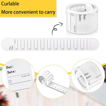 Wrist Notepad 4-Pack, Silicone Memo Wristbands, Reusable Reminder Bracelet Erasable Write-On Band, Waterproof Notepad Wristbands for Daily Tasks Lists