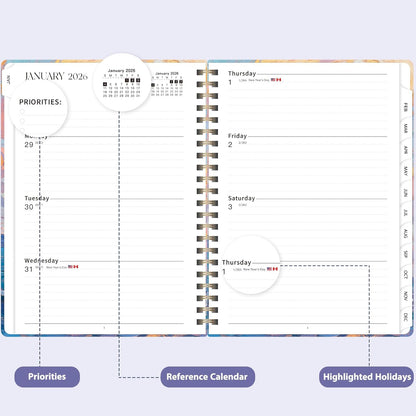 Planner 2026-2027, Weekly and Monthly Academic Year Calendar Planner, July 2026 - June 2027, Daily Agenda Book for Office School Supplies, A5(6.3'' x 8.5'')