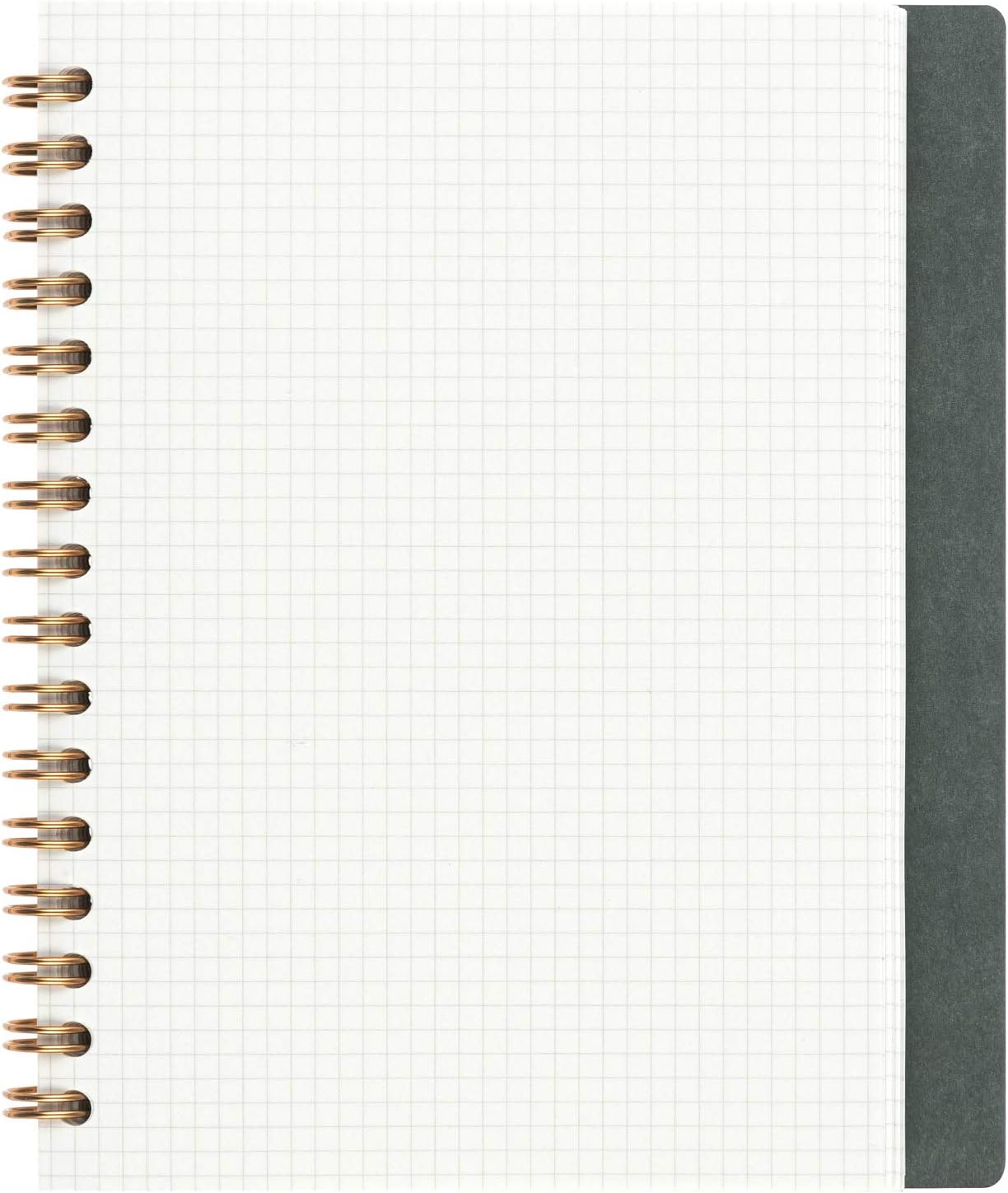 Maruman Septcouleur Grid Notebook- A5, 8.35" x 6.22", 100 Sheets / 200 Pages, 3mm Graph Paper Journal, Durable Rose Gold Wire-bound Spiral, Water Resistant Cover, Spicy Coral Pink, Made in Japan