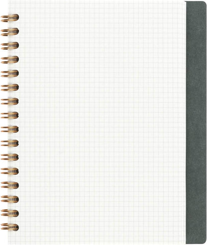 Maruman Septcouleur Grid Notebook- A5, 8.35" x 6.22", 100 Sheets / 200 Pages, 3mm Graph Paper Journal, Durable Rose Gold Wire-bound Spiral, Water Resistant Cover, Spicy Coral Pink, Made in Japan