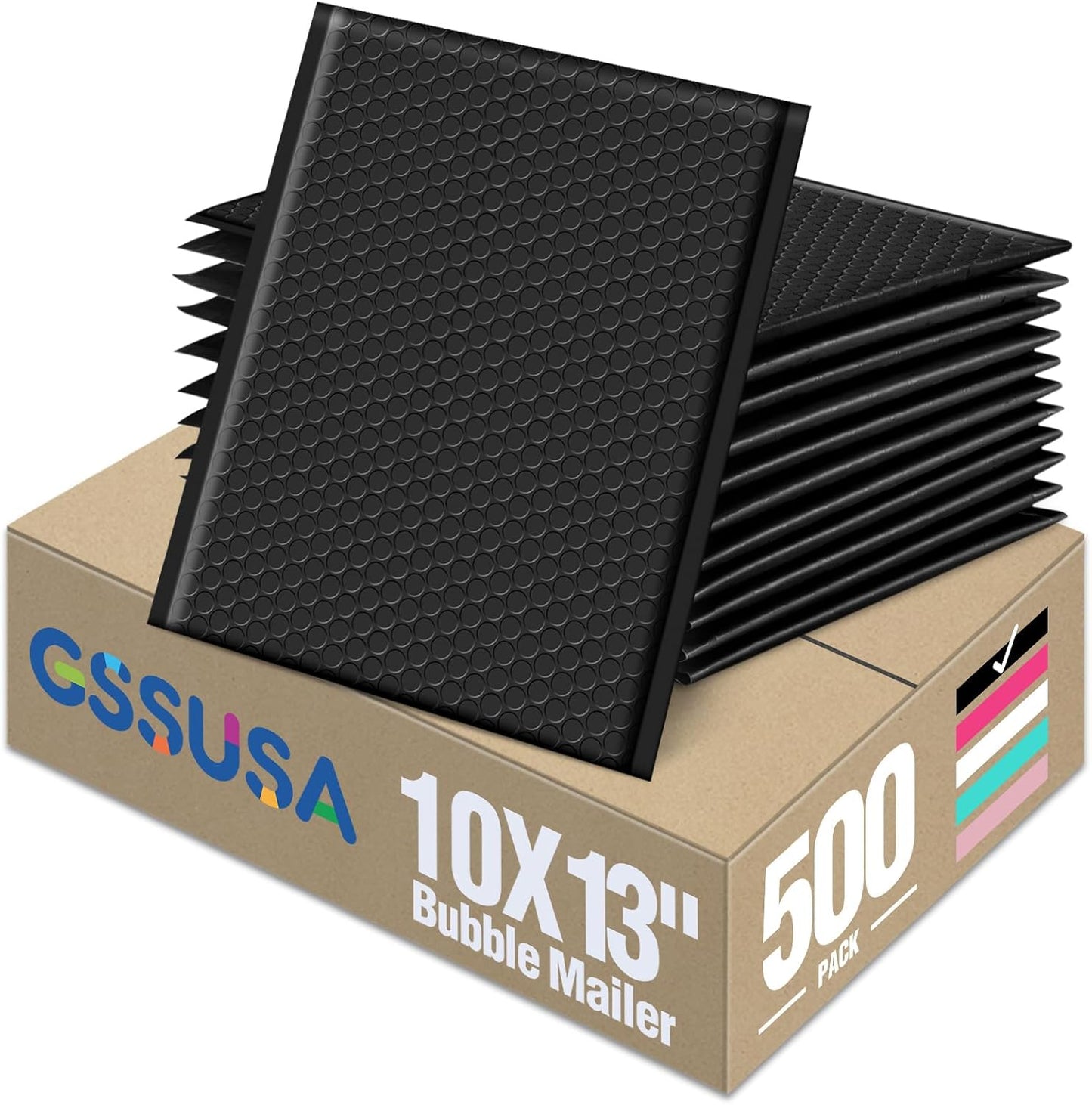 GSSUSA Black Bubble Mailers 4x8 Inches 50 Pack, Usable Size 4X7" Bubble Envelopes for Small Business, Padded Envelope, Shipping Mailers, Packaging Bags, Mailing Envelopes, Shipping Supplies