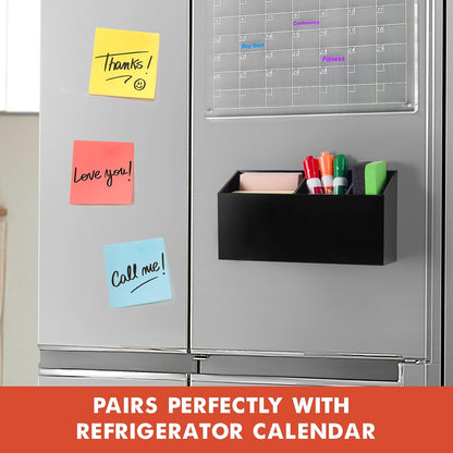 Magnetic Dry Erase Marker Holder, Acrylic Magnet Pen Holder for Whiteboard, Refrigerator, Magnetic Fridge Organizer for Office, Classroom, Whiteboard Maker Holder, Locker Organizer