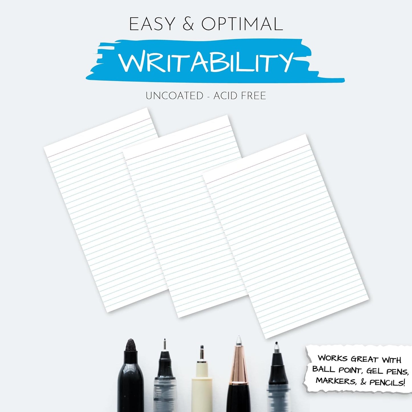 Home Advantage Vertically Ruled White Mini Index Cards, Note Cards (3x5)