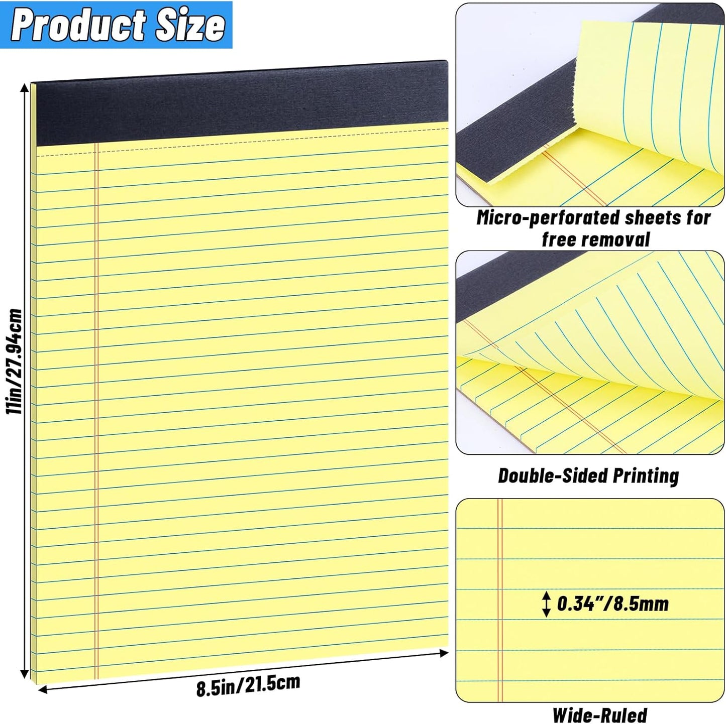 Note Pads 4x6, 36 Pack Small NotePads, Server Pads, Scratch Pads 4x6, Memo Pads White Paper, 50 Sheets per Blank Note Pads 4 x 6, Mini Writing Pads Pocket Notepads for Office School Home Supplies
