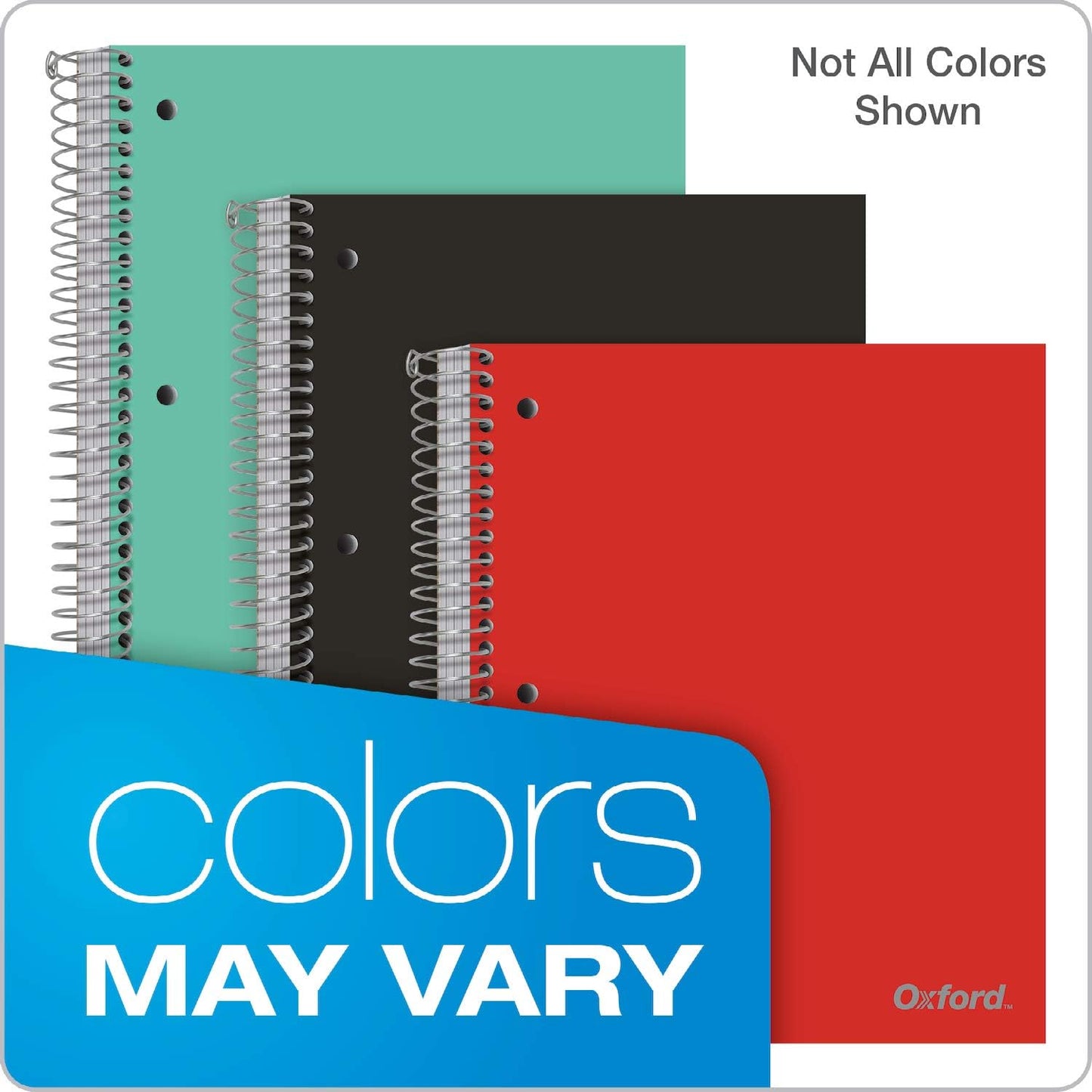 Oxford Spiral Notebook 8.5 X 11, College Ruled, 1 Subject, Water Resistant Cover, 100 Sheets - Pack of 4