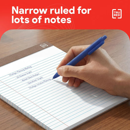 STAPLES Recycled Perforated Notepads, 8.5” x 11.75”, Narrow Ruled, Canary, 12‑Pack