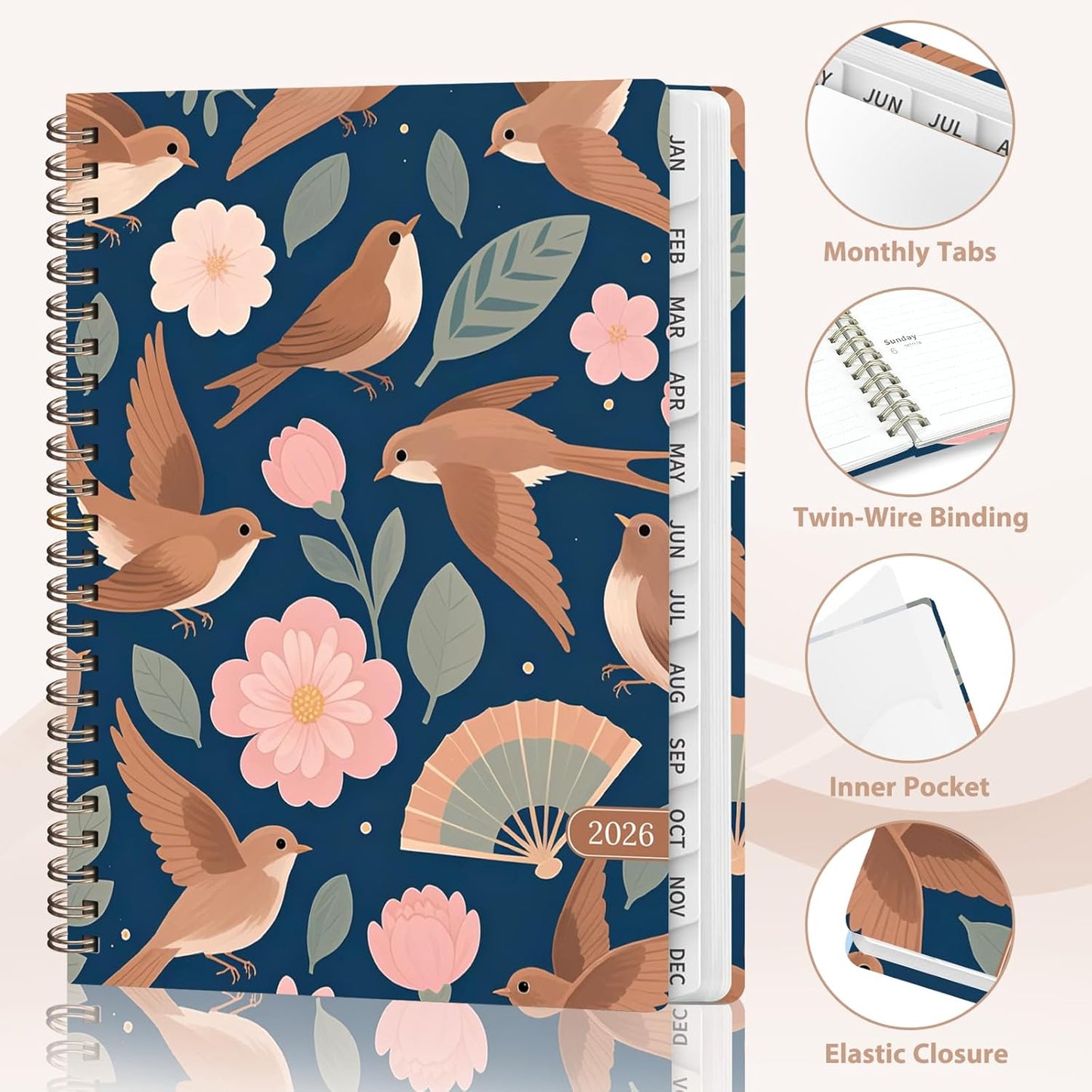 Planner 2026-2027, Weekly and Monthly Academic Year Calendar Planner, July 2026 - June 2027, Daily Agenda Book for Office School Supplies, A5(6.3'' x 8.5'')