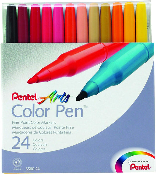 Pentel Color Pen Set, 36 Assorted Colors (S360-36)