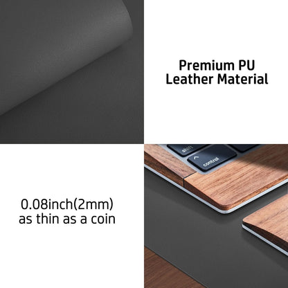 Aothia Non-Slip Waterproof PU Leather Desk Pad Protector for Mouse, Writing Desk, Office, Home, Laptop Blotter, 23.6" x 13.7", Black - Colors B