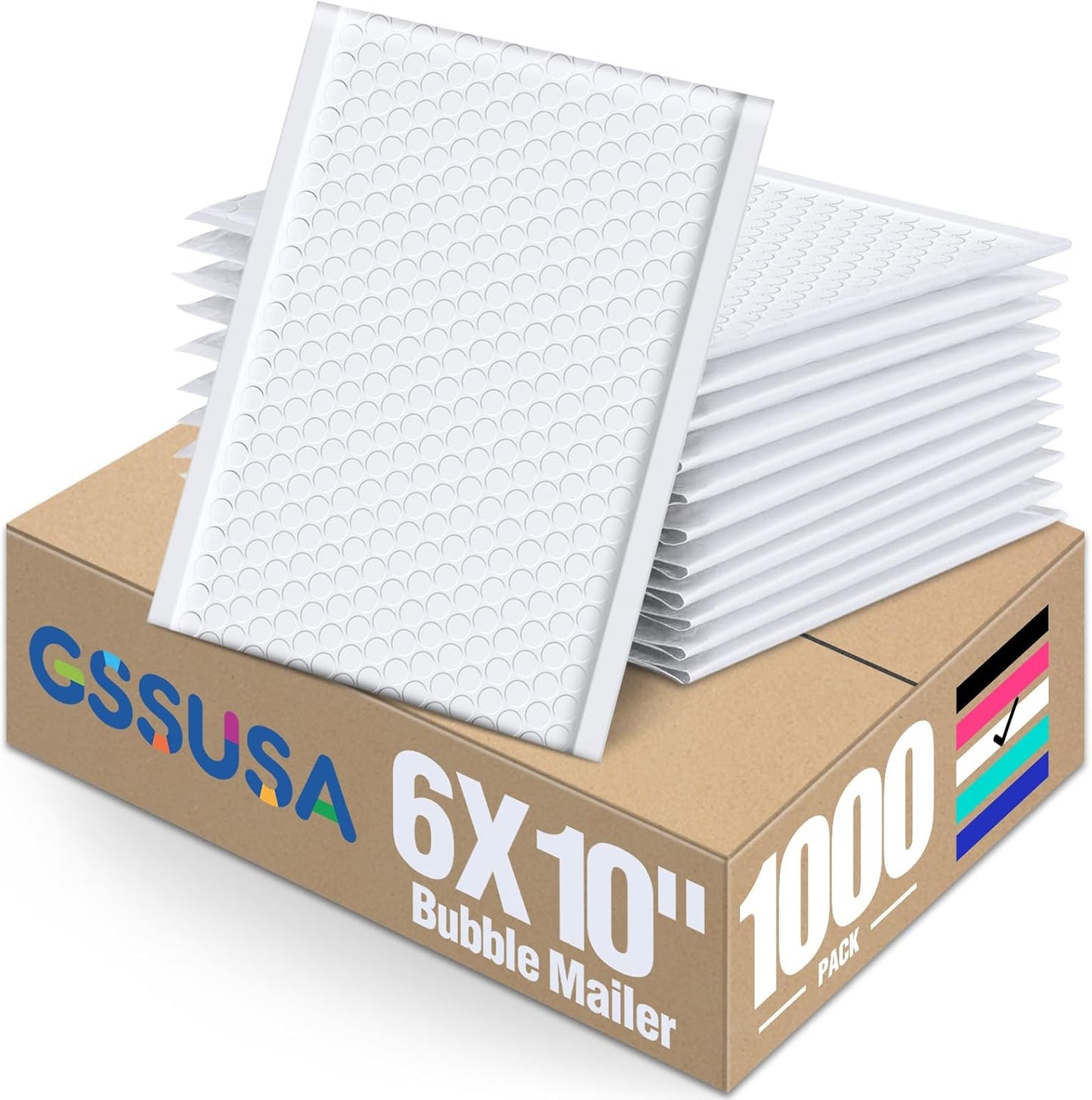 GSSUSA Black Bubble Mailers 4x8 Inches 50 Pack, Usable Size 4X7" Bubble Envelopes for Small Business, Padded Envelope, Shipping Mailers, Packaging Bags, Mailing Envelopes, Shipping Supplies
