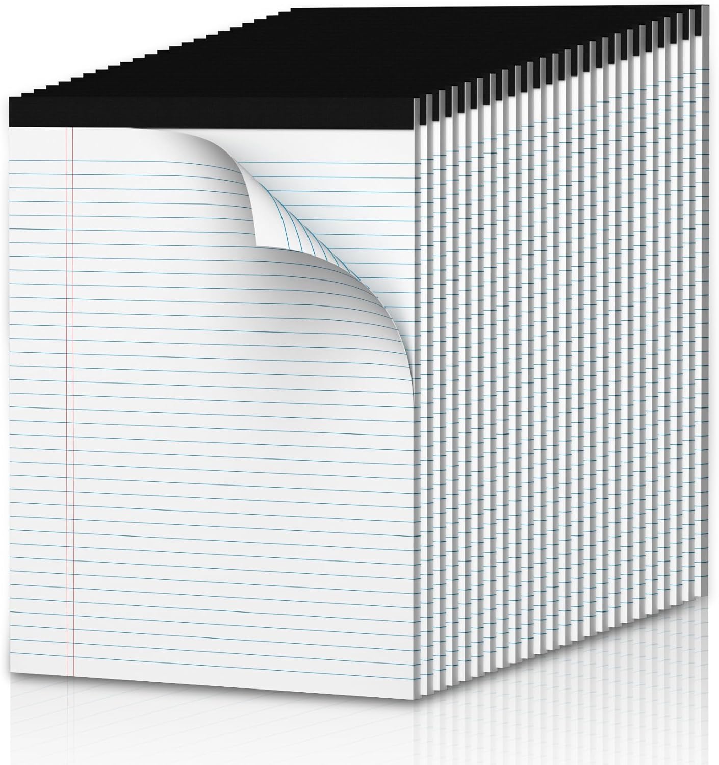 6 Pack Legal Pads 8.5 x 11 College Ruled Notepads, White Note Pads 8.5'' x 11'' Writing Pads Narrow Ruled Lined Paper Pads, 30 Sheets Per Note Pad, Legal Notepads for Work Study Daily Note Taking List