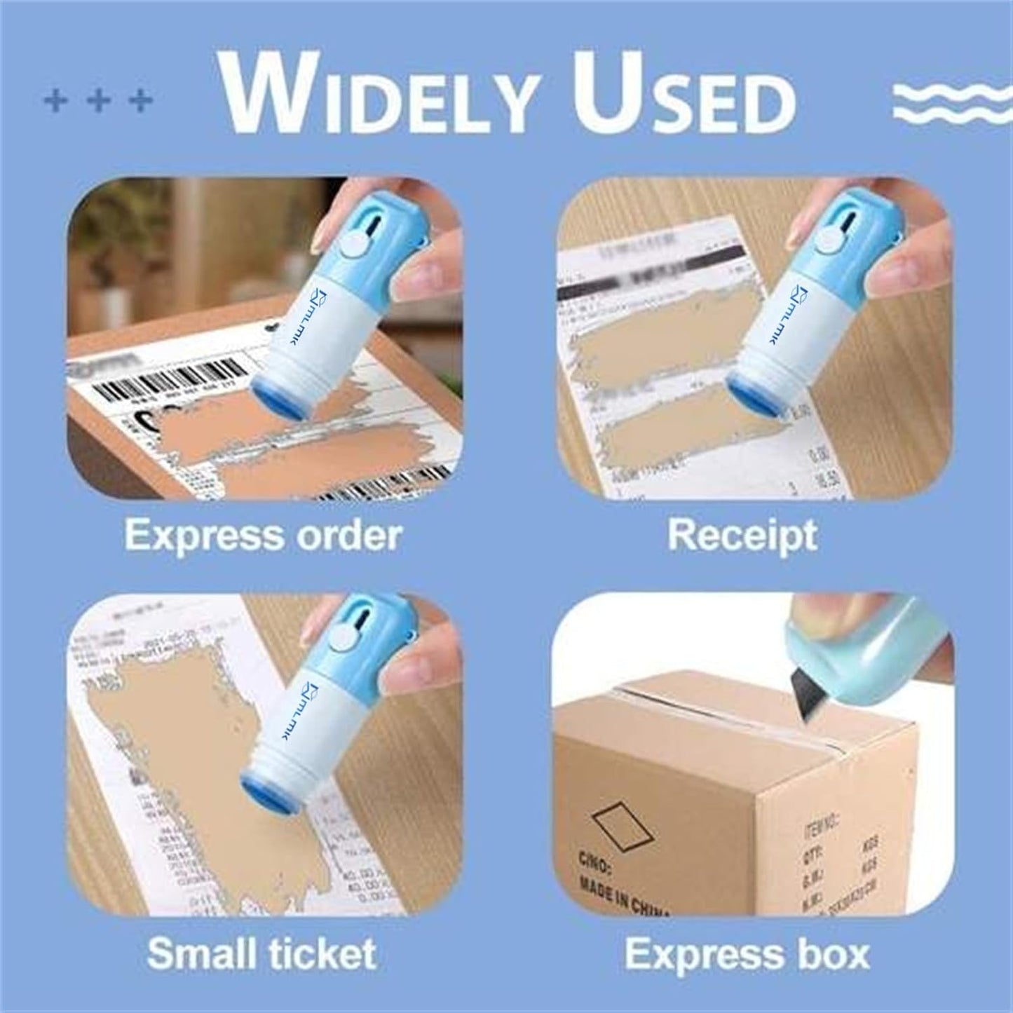 Generic Portable Thermal Paper Correction Fluid with Unboxing Knife Confidential Correction Device Address Important Information Protection for Home Office 10ml