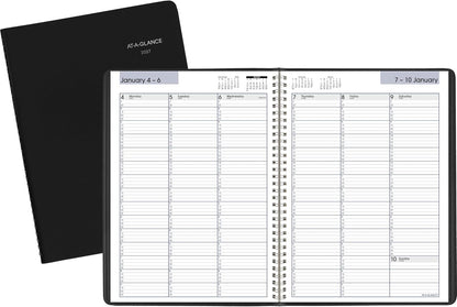 AT-A-GLANCE 2026 Appointment Book Planner, Weekly, 8" x 11", Large, Quarter-Hourly, DayMinder, Black (G5200026)