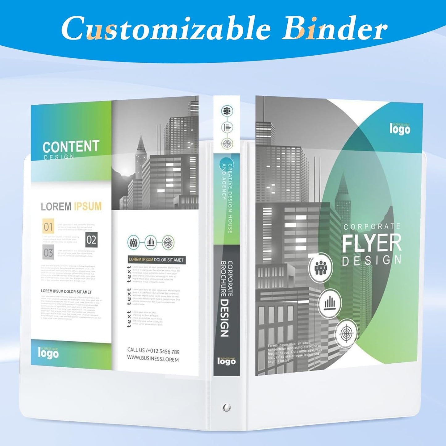 CIXILDTS 0.5-inch Round Ring Binder, Durable 1/2" 3 Ring Binder Fit Letter Size Paper, Presentation View Binders, White,12-Pack