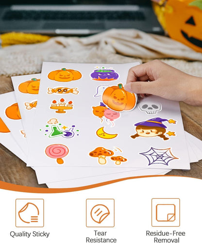 QYH Printable Vinyl Sticker Paper for Inkjet & Laser Printer - Matte White Waterproof, 50 Sheets Vivid Colors, Compatible with Cricut, Silhouette, Ideal for Small Business & DIY- 8.5"x11"