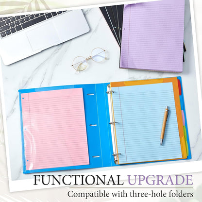 MotiMind 10 Pack 8.5" x 11" Top Spiral Notebook with 3 Hole Punched Morandi Colors Legal Pads College Ruled Notepad 50 Sheets Hard Cardboard Paper Wirebound Notepad for Office School Business