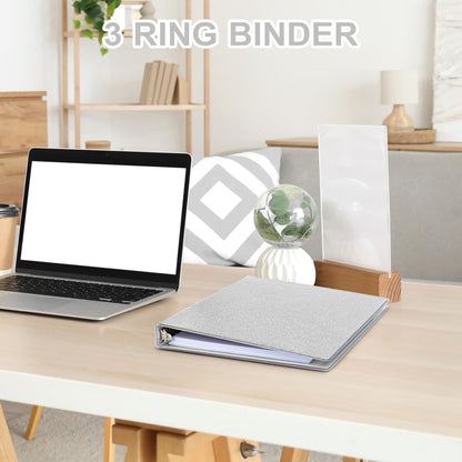EYROZILL 3 Ring Binders 1 Inch Round Rings Binder Gold Binder Holds 8.5" x 11" Letter Size 300 Sheets, Waterproof, Gold