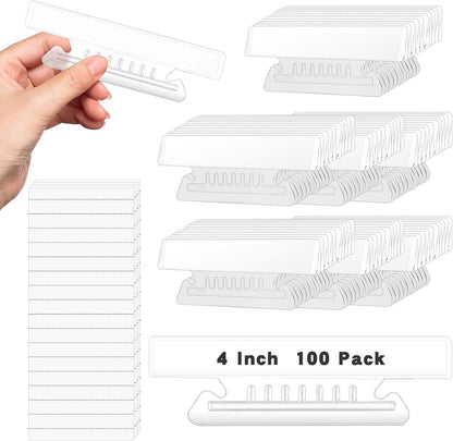 50 Pieces 4 Inch Clear Hanging Folder Tabs Hanging File Folder Tabs Clear Tabs for Hanging File Folders for 3 1/2 Inch Hanging File Folders with Tabs Office Hanging Files (50)