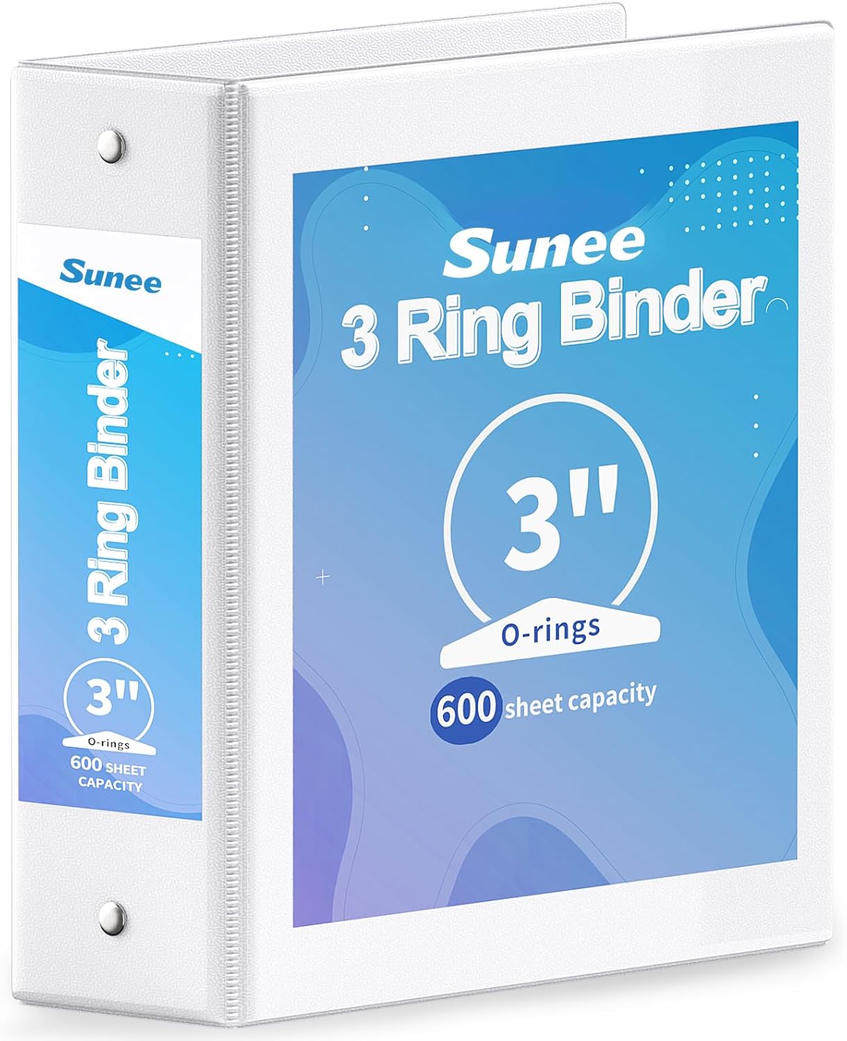SUNEE 3 Ring Binder 3 Inch 1 Pack, Clear View Binder Three Ring PVC-Free (Fit 8.5x11 Inches) for School or Office Supplies, Pink