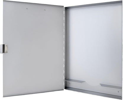 Saunders Metal Clipboard with Storage, Silver Single Layer Nursing Clipboard Folio, Letter Size Paper Organizer, Slim Steel Clip, Side-Open Form Holder for Office, School & Work - Made in USA
