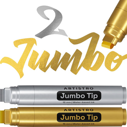 ARTISTRO 2 Gold Acrylic Paint Markers - 0.7mm Extra Fine-Tip Metallic Paint Pens - Perfect for Crafting, Art Projects, & More