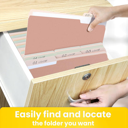 SUNEE Manilla Folders Letter Size (8.5 x 11 inches), 250 Per Box, 1/3 Cut Tab for Easy Labeling and Organization, Durable Standard Paper for Home, Office, School Filing