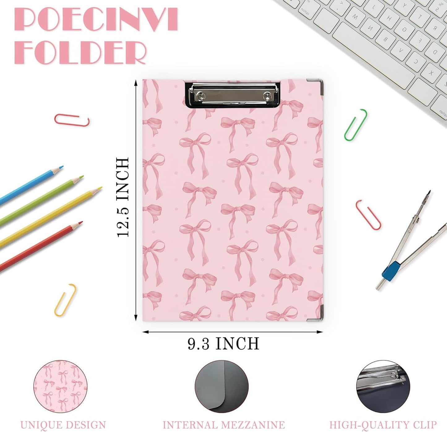 Trendy Black Leopard Print Clipboard Folio with Storage for Office Classroom, Preppy Dark Cheetah Print Padfolio with Metal Clip for Nurses Teachers Students Women Men, 12.4x9.25 in