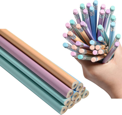 72PCS Corlorful Wooden cased Pencils for Kids with Erasers, Wood Wedding Golf for School,Drawing,Gift (72PCS) (Fruit, 72)