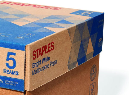 Staples 8.5-Inch x 11-Inch Multipurpose Paper 22 lbs 98 Brightness 500/RM 10 RM/CT
